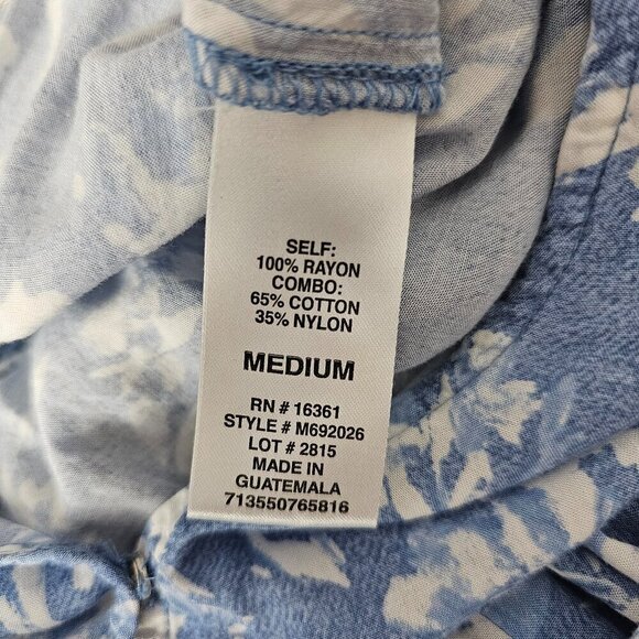 💎Joe B by Joe Benbasset Floral Ruffle Lace Boho Blue And White Romper - Picture 7 of 11